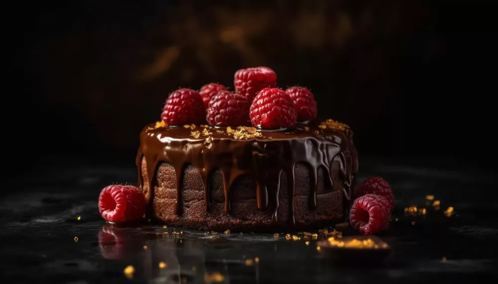 دانلود کیک شکلاتی با تکه‌های بلوبری