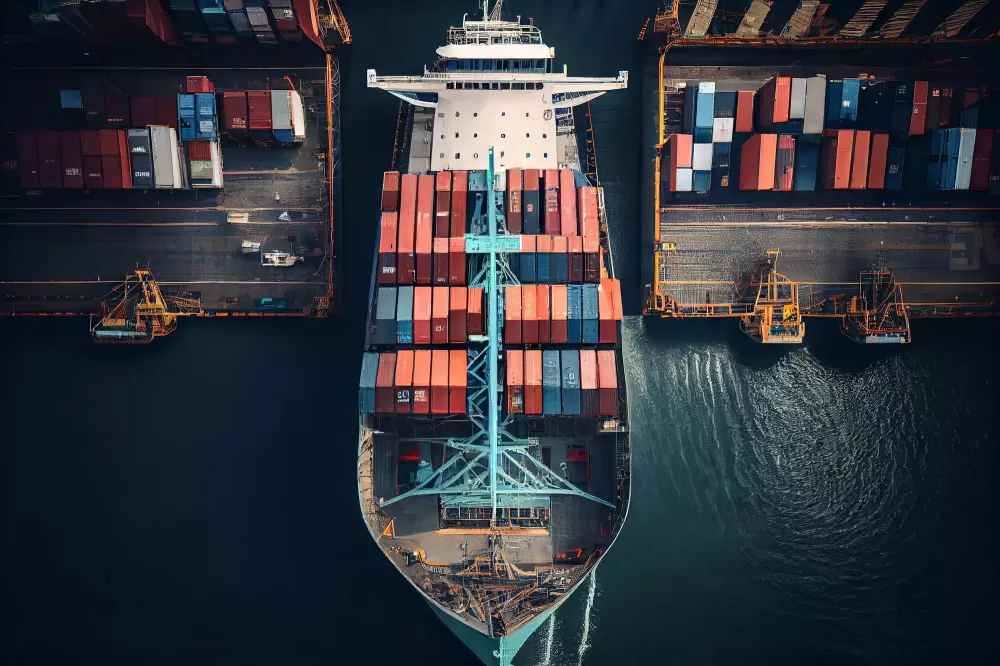 دانلود عکس کشتی بزرگ باربری با کانتینر